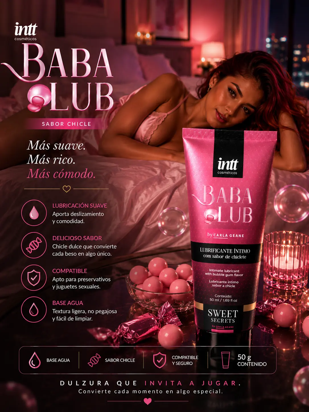 Lubricante Íntimo Babalub Base Agua Sabor Chicle